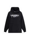 Givenchy Hooded Cotton Sweatshirt Featuring Kangaroo Pocket In Black