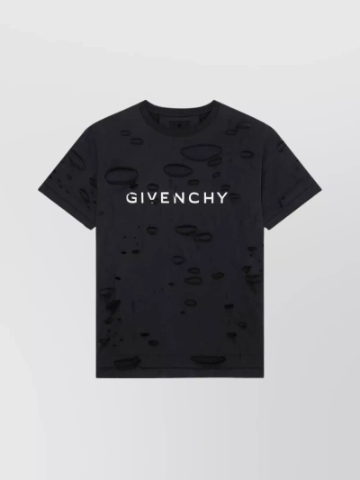 Givenchy Oversized Destroyed T-shirt In Faded Black