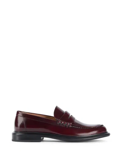 Givenchy Gent Loafers In Brushed Leather In Burgundy