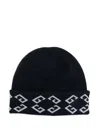 Givenchy Beanie Hat Folded Brim Soft Texture Pattern In Blue