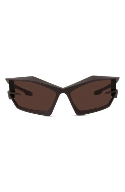 Givenchy Geometric Sunglasses In Matte Dark Brown / Brown
