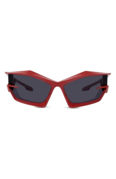 Givenchy Geometric Sunglasses In Shiny Red / Smoke