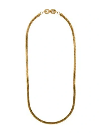 Pre-owned Givenchy Gg Chain Necklace, 31" In Multi