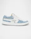 Givenchy G Move Sneakers In Mixed Leathers And Denim Monogram 72 In Denim Blue
