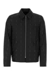 Givenchy Wool Blazer With All-over Logo Print In Black