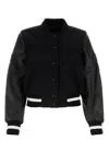 Givenchy Wool Blend Parka With Leather Sleeves And Iconic Branding In Black