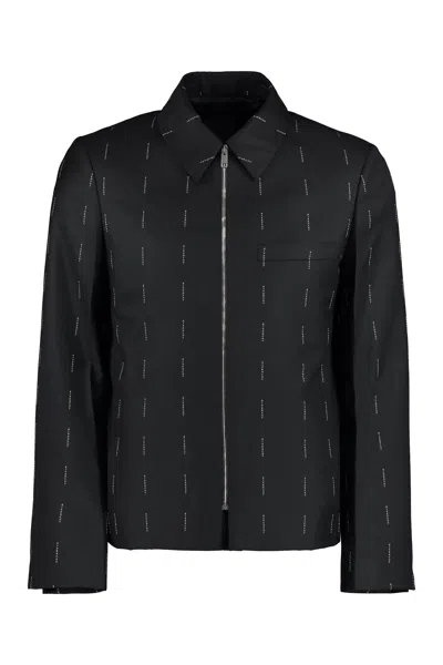 Givenchy Embroidered Twill Blazer In Black