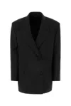 Givenchy Oversize Wool Blend Blazer With Mohair Finish In Black
