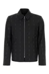 Givenchy Wool Blazer With All-over Logo Print In Black