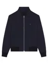 Givenchy Harrington Jacket In Wool Poplin With 4g Detail In Blue