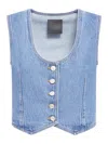 Givenchy Denim Vest Top With Back Martingale In Blue