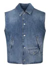 Givenchy Denim Vest In Blue