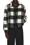 Givenchy Wool-blend Check-pattern Fleece Jacket In Blue