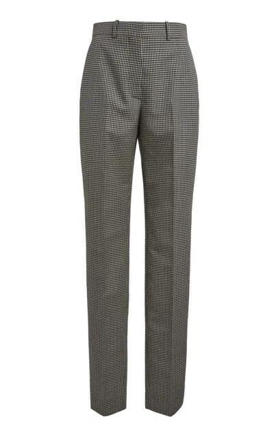 Givenchy Gingham Wool-mohair Cigarette Pants In Gray