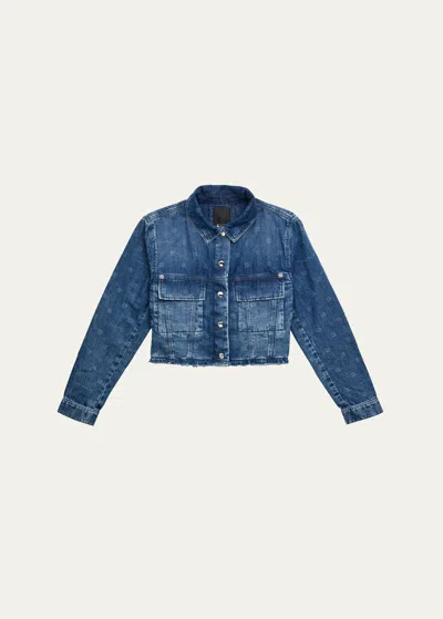 Givenchy Kids' Girl's 4g Denim Jacket In Z03-double Stone