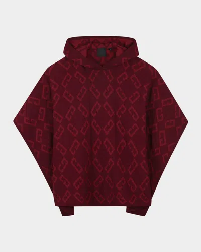 GIVENCHY GIRL'S 4G INTARSIA-KNIT HOODED SWEATER CAPE