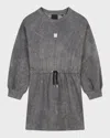 Givenchy Acid Wash-print Cotton Dress In Grey