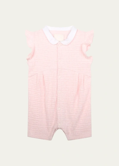Givenchy Kids' Girl's 4g Terry Jacquard Shortall In 44z-marshmallow