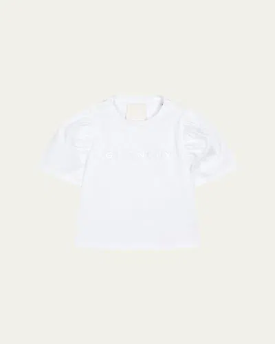 Givenchy Kids' Girl's Contrast Logo-print T-shirt In White