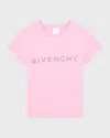 Givenchy Kids' Girl's Embellished Classic Logo-print T-shirt In Pink