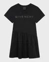 Givenchy Black Dress For Girl With Logo And Rhinestones In Black