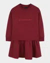 Givenchy Girl's Fleece Dress With Signature Logo Print In Multi