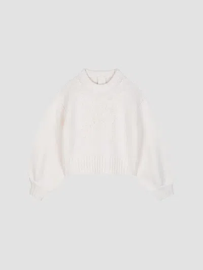 Givenchy Girl's Little Girl's Floral Embroidered Wool-cashmere Sweater In White