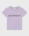 Givenchy Kids' Girl's Logo-print Classic T-shirt In Lilac