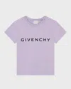 Givenchy Kids' Girl's Logo-print Classic T-shirt In Lilac