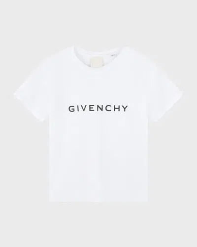 GIVENCHY GIRL'S LOGO-PRINT CLASSIC T-SHIRT