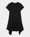 Givenchy Kids' Girl's Logo-print Flounce Dress In Black