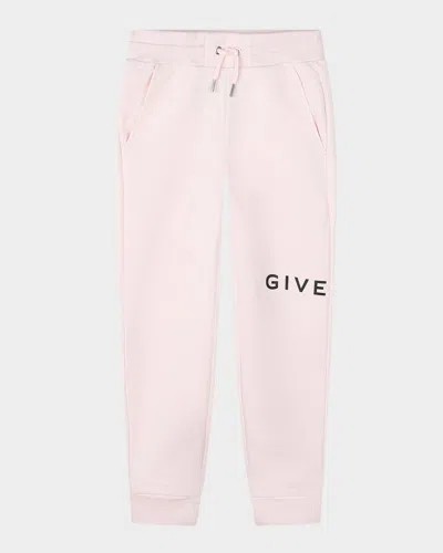 Givenchy Kids' Tapered Leg Drawstring Track Pants In Marshmallow