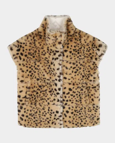 GIVENCHY GIRL'S REVERSIBLE CHEETAH AND 4G VEST
