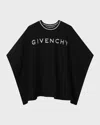 Givenchy Reversible Black Cape For Girl With Logo And 4g Motif In Black
