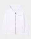 Givenchy Rhinestone-logo Zipped Hoodie In White