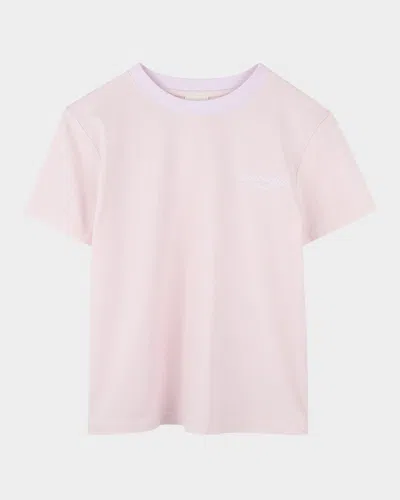 Givenchy Kids' Girl's Script Logo-print T-shirt In Marshmallow