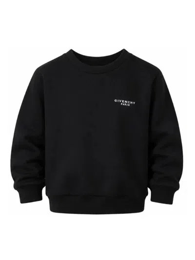 Givenchy Girls 100% Cotton Logo Sweatshirt In Black