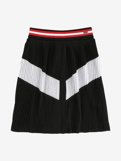 Givenchy Kids' Girls & White Pleated Skirt 8 Yrs Black