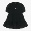 Givenchy Girls Black 4g Logo Cotton Dress In Black