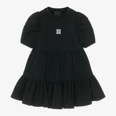 Givenchy Babies' Girls Black 4g Logo Cotton Dress