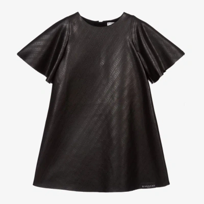 Givenchy Kids' Girls Black Faux Leather Dress