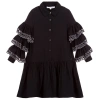 GIVENCHY GIRLS BLACK RUFFLE DRESS