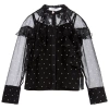 GIVENCHY GIRLS BLACK SILK BLOUSE & CAMISOLE