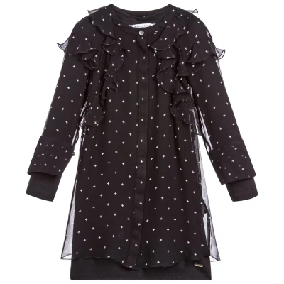 Givenchy Babies' Girls Black Silk Voile Dress