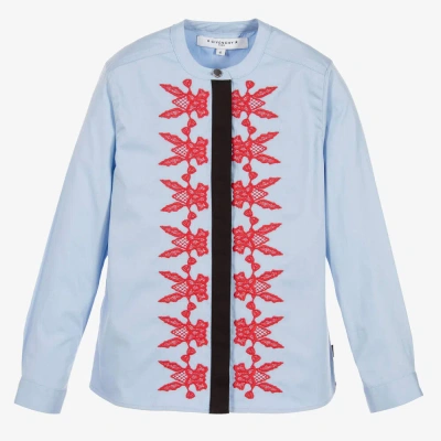 Givenchy Kids' Girls Blue & Red Lace Shirt