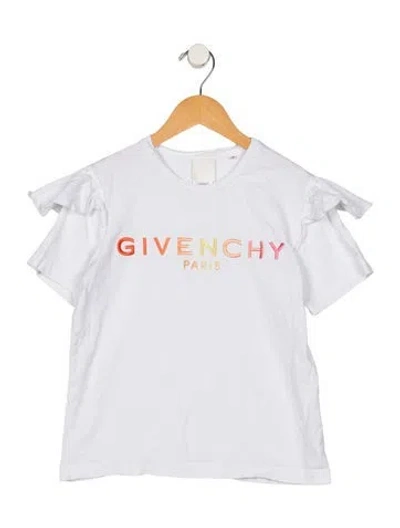 Pre-owned Givenchy Kids' Girls Branded Embroidered Shirt In White