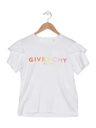 Pre-owned Givenchy Kids' Girls' Cotton T-shirt In White