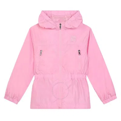Givenchy Kids'  Girls Embroidered Logo Water-repellent Jacket In Pink