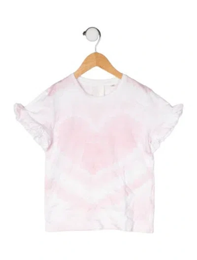 Pre-owned Givenchy Kids' Girls' Embroidered Tie-dye Heart T-shirt In Pink