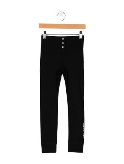 Pre-owned Givenchy Kids' Girls' Logo Glitter Pants In Black